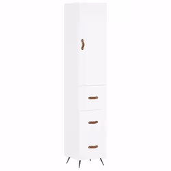 vidaXL Highboard Sideboard Cupboard Side Cabinet Brown Oak Engineered Wood - white