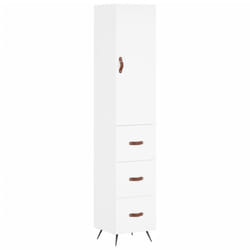 vidaXL Highboard Sideboard Cupboard Side Cabinet Brown Oak Engineered Wood - white