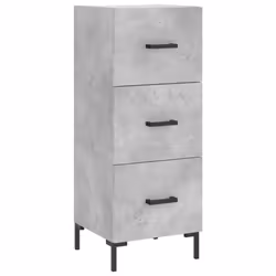 vidaXL Highboard Sideboard Storage Cabinet High Gloss White Engineered Wood - concrete grey - Additional view 4
