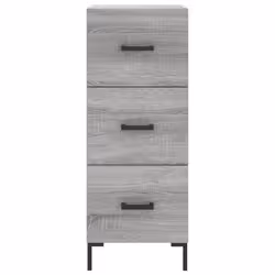 vidaXL Highboard Sideboard Storage Cabinet High Gloss White Engineered Wood - grey sonoma - Additional view 5