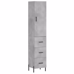 vidaXL Highboard Sideboard Storage Cabinet Side Cabinet White Engineered Wood - concrete grey