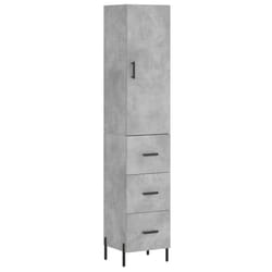 vidaXL Highboard Sideboard Storage Cabinet Side Cabinet White Engineered Wood - concrete grey