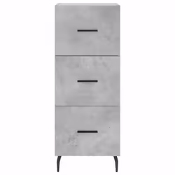 vidaXL Highboard Sideboard Cupboard Side Board Storage Cabinet Engineered Wood - concrete grey, 3 drawers - Additional view 5