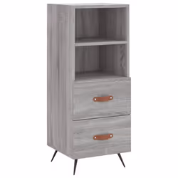 vidaXL Highboard Sideboard Tall Storage Cabinet Side Cabinet Engineered Wood - grey sonoma, 2 drawers 2 shelves - Additional view 4
