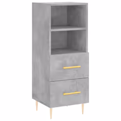 vidaXL Highboard Sideboard Tall Storage Cabinet Side Cabinet Engineered Wood - concrete grey, 2 drawers 2 shelves - Additional view 4