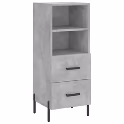 vidaXL Highboard Sideboard Tall Storage Cabinet Side Cabinet Engineered Wood - concrete grey, 2 drawers 2 shelves - Additional view 4