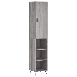 vidaXL Highboard Sideboard Tall Storage Cabinet Side Cabinet Engineered Wood - grey sonoma