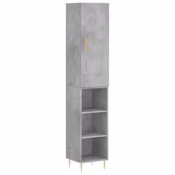 vidaXL Highboard Sideboard Tall Storage Cabinet Side Cabinet Engineered Wood - concrete grey, 3 shelves