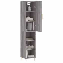 vidaXL Highboard Sideboard Tall Storage Cabinet Side Cabinet Engineered Wood - grey sonoma, 3 shelves - Additional view 2