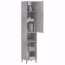 vidaXL Highboard Sideboard Cupboard Side Cabinet Concrete Grey Engineered Wood - Additional view 2