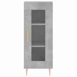 vidaXL Highboard Sideboard Tall Storage Cabinet Side Cabinet Engineered Wood - concrete grey, 1 glass door - Additional view 5