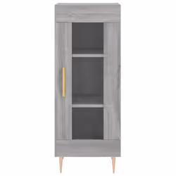 vidaXL Highboard Sideboard Tall Storage Cabinet Side Cabinet Engineered Wood - grey sonoma, 1 glass door - Additional view 5