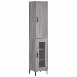 vidaXL Highboard Sideboard Tall Storage Cabinet Side Cabinet Engineered Wood - grey sonoma