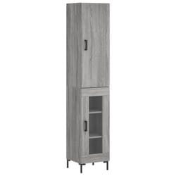 vidaXL Highboard Sideboard Tall Storage Cabinet Side Cabinet Engineered Wood - grey sonoma