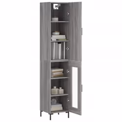 vidaXL Highboard Sideboard Tall Storage Cabinet Side Cabinet Engineered Wood - grey sonoma