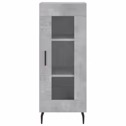 vidaXL Highboard Sideboard Cupboard Side Board Storage Cabinet Engineered Wood - concrete grey, 1 glass door - Additional view 5
