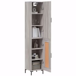 vidaXL Highboard Sideboard Tall Storage Cabinet Side Cabinet Engineered Wood - grey sonoma, 1 wood door - Additional view 2