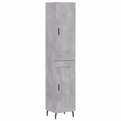 vidaXL Highboard Sideboard Cupboard Side Board Storage Cabinet Engineered Wood - concrete grey, 1 wood door