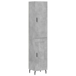 vidaXL Highboard Sideboard Cupboard Side Board Storage Cabinet Engineered Wood - concrete grey, 1 wood door