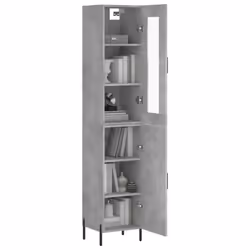 vidaXL Highboard Sideboard Tall Storage Cabinet Side Cabinet Engineered Wood - concrete grey, 1 door - Additional view 2