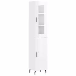 vidaXL Highboard Sideboard Cupboard Cabinet High Gloss White Engineered Wood