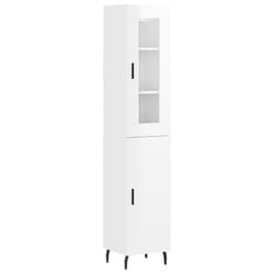 vidaXL Highboard Sideboard Cupboard Cabinet High Gloss White Engineered Wood