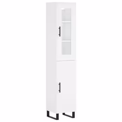 vidaXL Highboard Sideboard Cupboard Storage Cabinet White Engineered Wood