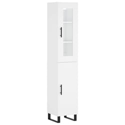 vidaXL Highboard Sideboard Cupboard Storage Cabinet White Engineered Wood