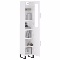 vidaXL Highboard Sideboard Cupboard Storage Cabinet White Engineered Wood