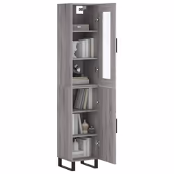 vidaXL Highboard Sideboard Cupboard Side Cabinet Grey Sonoma Engineered Wood - Additional view 2