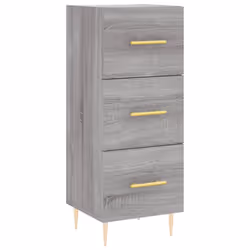 vidaXL Highboard Sideboard Cupboard Storage Cabinet Smoked Oak Engineered Wood - grey sonoma, 3 drawers - Additional view 4
