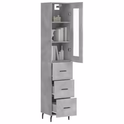vidaXL Highboard Sideboard Cupboard Side Board Storage Cabinet Engineered Wood - concrete grey