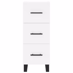 vidaXL Highboard Sideboard Cupboard Side Board Storage Cabinet Engineered Wood - white, 3 drawers - Additional view 5