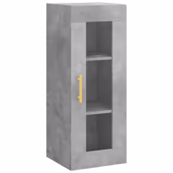 vidaXL Highboard Sideboard Cupboard Storage Cabinet Smoked Oak Engineered Wood - concrete grey, 3 shelves - Additional view 4