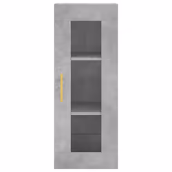 vidaXL Highboard Sideboard Cupboard Storage Cabinet Smoked Oak Engineered Wood - concrete grey, 3 shelves - Additional view 5