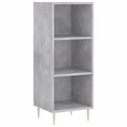 vidaXL Highboard Sideboard Cupboard Storage Cabinet Smoked Oak Engineered Wood - concrete grey, 3 shelves - Additional view 6