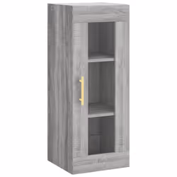 vidaXL Highboard Sideboard Cupboard Storage Cabinet Smoked Oak Engineered Wood - grey sonoma, 3 shelves - Additional view 4