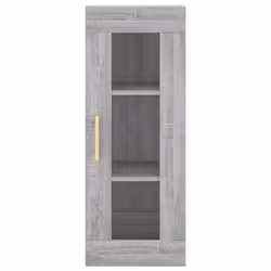 vidaXL Highboard Sideboard Cupboard Storage Cabinet Smoked Oak Engineered Wood - grey sonoma, 3 shelves - Additional view 5