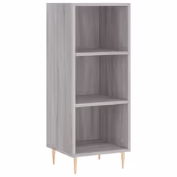 vidaXL Highboard Sideboard Cupboard Storage Cabinet Smoked Oak Engineered Wood - grey sonoma, 3 shelves - Additional view 6