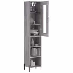vidaXL Highboard Sideboard Tall Storage Cabinet Side Cabinet Engineered Wood - grey sonoma, 3 shelves