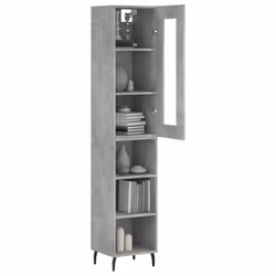 vidaXL Highboard Sideboard Cupboard Side Cabinet Concrete Grey Engineered Wood - Additional view 2