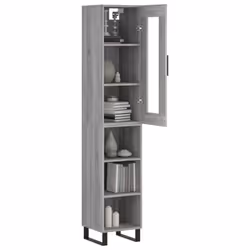 vidaXL Highboard Sideboard Cupboard Side Cabinet Grey Sonoma Engineered Wood