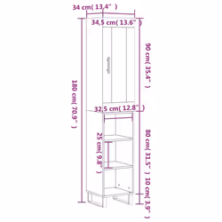 vidaXL Highboard Sideboard Cupboard Side Cabinet Grey Sonoma Engineered Wood
