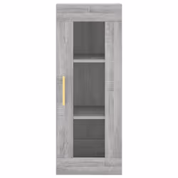 vidaXL Highboard Sideboard Cupboard Storage Cabinet Smoked Oak Engineered Wood - grey sonoma, 1 glass door - Additional view 5