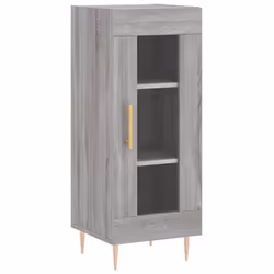 vidaXL Highboard Sideboard Cupboard Storage Cabinet Smoked Oak Engineered Wood - grey sonoma, 1 glass door - Additional view 6