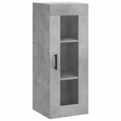 vidaXL Highboard Sideboard Tall Storage Cabinet Side Cabinet Engineered Wood - concrete grey, 1 glass door - Additional view 4