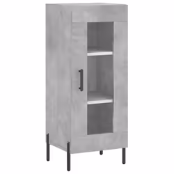vidaXL Highboard Sideboard Tall Storage Cabinet Side Cabinet Engineered Wood - concrete grey, 1 glass door - Additional view 6