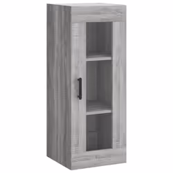 vidaXL Highboard Sideboard Tall Storage Cabinet Side Cabinet Engineered Wood - grey sonoma, 1 glass door - Additional view 4