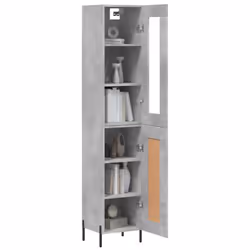 vidaXL Highboard Sideboard Tall Storage Cabinet Side Cabinet Engineered Wood - concrete grey, 1 wood door - Additional view 2