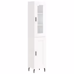 vidaXL Highboard Sideboard Cupboard Cabinet High Gloss White Engineered Wood